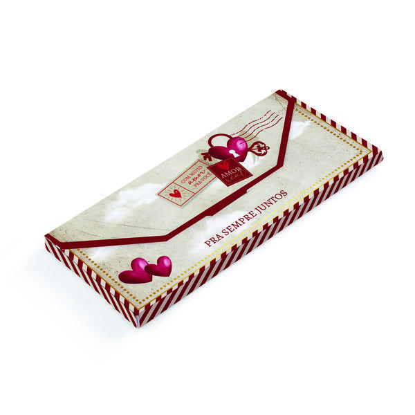 DOCE CARTINHA P/BARRAS DE CHOCOLATE AMOR REAL UN CROMUS