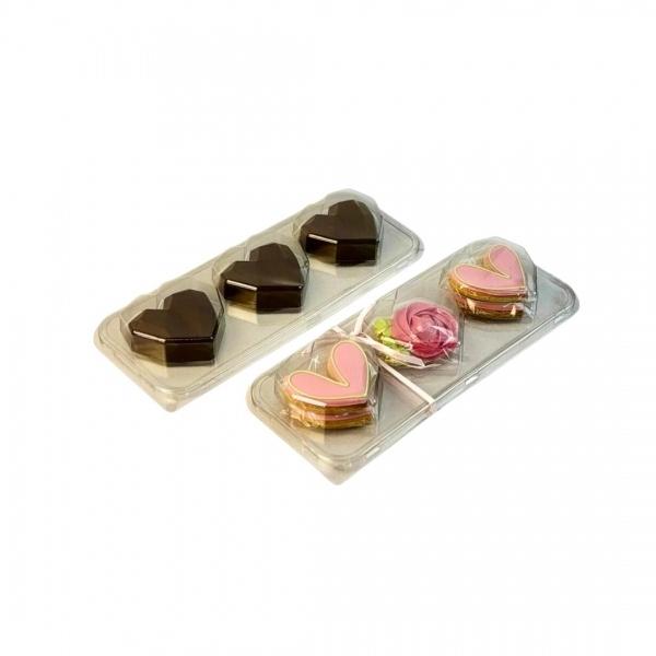 EMBALAGEM BANDEJA 3 CORACOES TRANSPARENTE 03UN FLIP