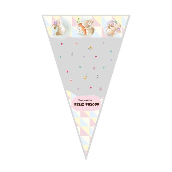 EMBALAGEM CONE FESTA 18X30CM PASCOA ENCANTADA 50UN XINGO