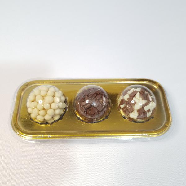 EMBALAGEM FLIP BALL 3 DOCES METALIZADO OURO 05UN FLIP