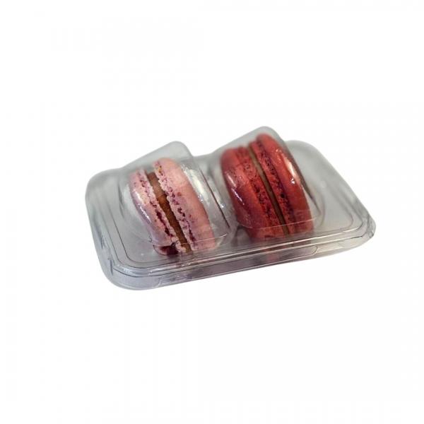 EMBALAGEM FLIP MACARON 2 CAVIDADES TRANSPARENTE 10UN FLIP