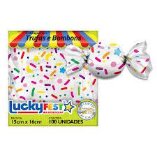 EMBALAGEM PARA TRUFA 15X16CM CONFEST BRANCO 100UN LUCKY FEST