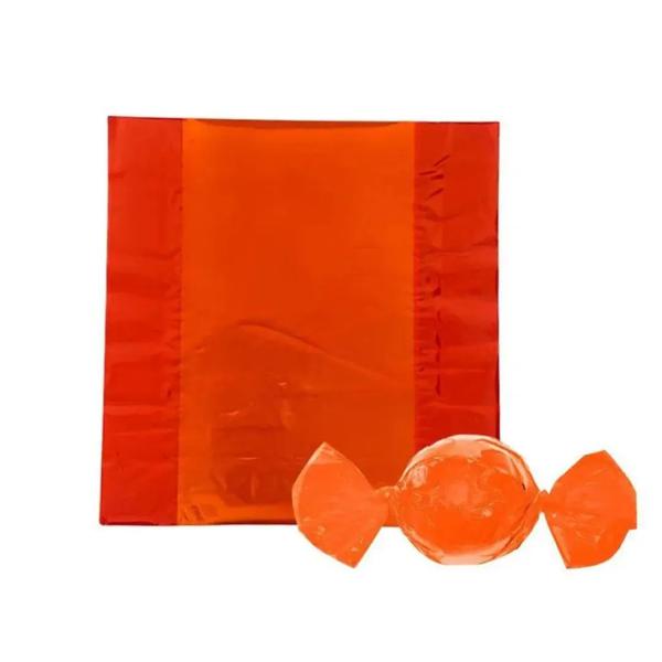 EMBALAGEM PARA TRUFA 15X16CM LARANJA 100UN LUCKY FEST