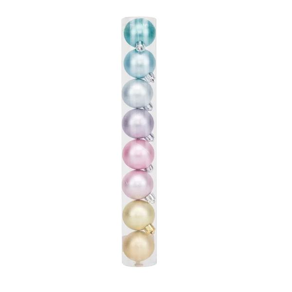 ENFEITE BOLA TUBO RAINBOW MATE 8CM 8UN CROMUS