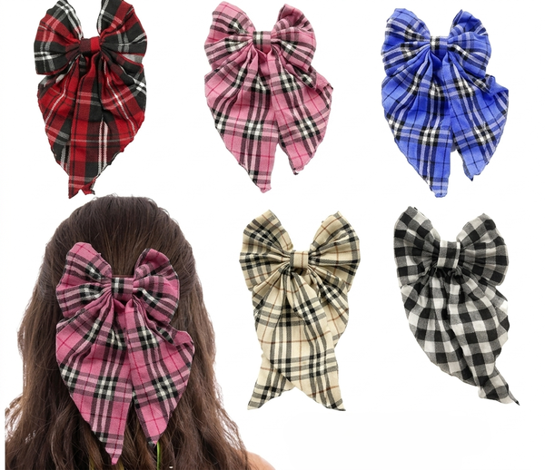 ENFEITE PARA CABELO JUNINO LACO XADREZ UN BPG