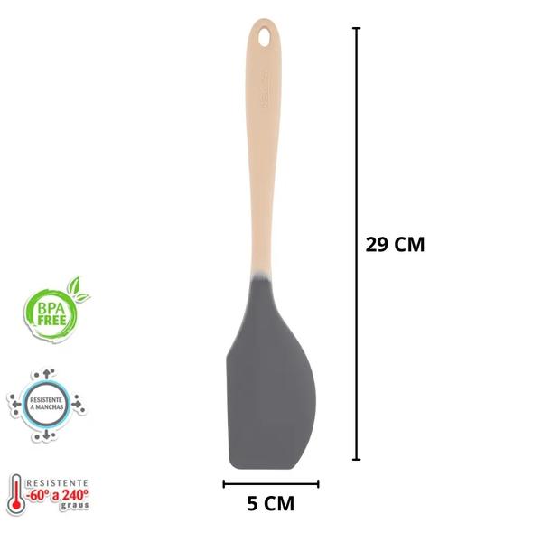 ESPATULA ARREDONDADA SILICONE 29CM CINZA/CREME UN WECK