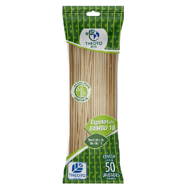 ESPETO CHURRASCO BAMBU 3,0MMX180CM 50UN THEOTO