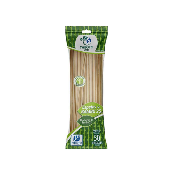 ESPETO CHURRASCO BAMBU 4,0MMX250CM 50UN THEOTO