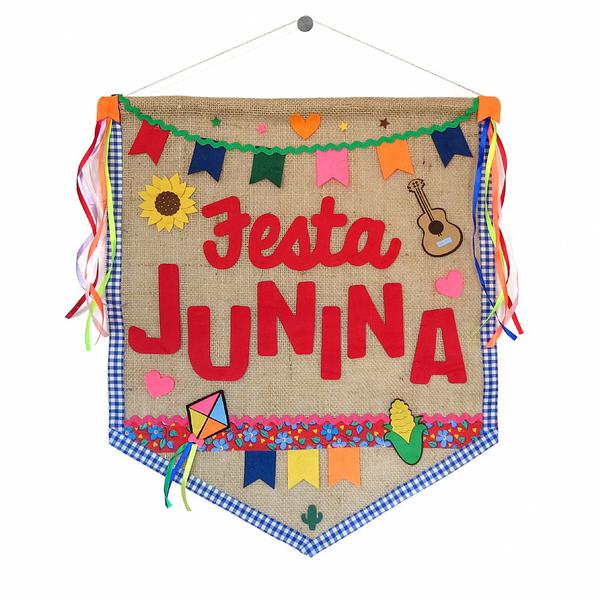 ESTANDARTE DE JUTA JUNINO 49X60M FESTA JUNINA UN HALLEY