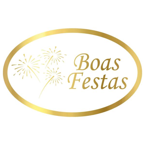 ETIQUETA OVAL BOAS FESTAS REF.2054 100UN STICKR