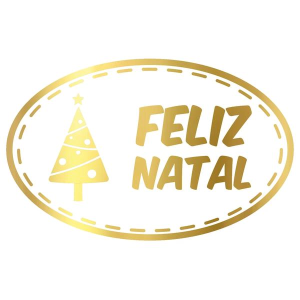 ETIQUETA OVAL FELIZ NATAL REF.2053 100UN STICKR