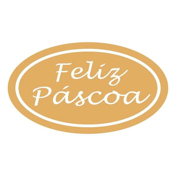 ETIQUETA OVAL PASCOA  OURO 100UN PACKPEL