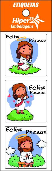 ETIQUETA QUADRADA PASCOA CRISTA REF.P33 60UN HIPER