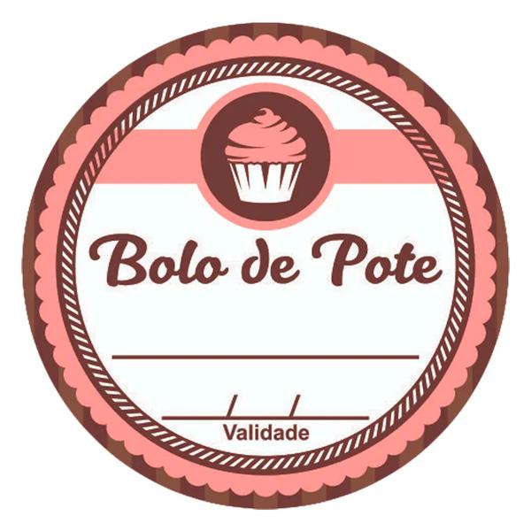 ETIQUETA REDONDA BOLO NO POTE ROSA REF.C25 60UN HIPER