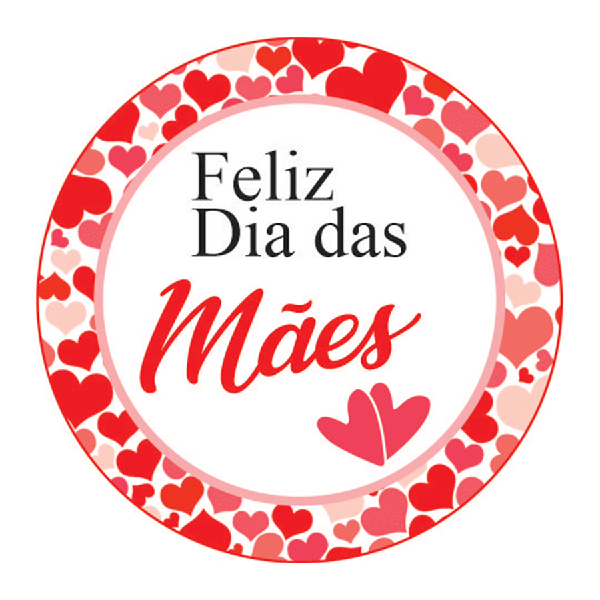 ETIQUETA REDONDA CORAÇAO DE MAE REF.X2 60UN HIPER