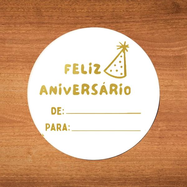 ETIQUETA REDONDA FELIZ ANIVERSARIO REF.2306 25UN STICKR