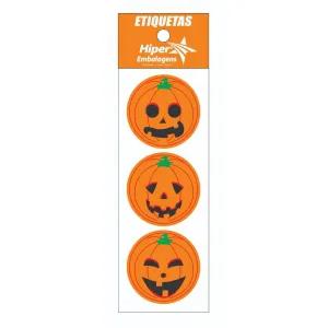 ETIQUETA REDONDA HALLOWEEN ABOBORA REF.HW2 60UN HIPER