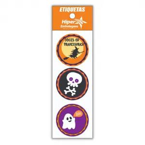 ETIQUETA REDONDA HALLOWEEN SORTIDA REF.HW3 60UN HIPER