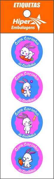 ETIQUETA REDONDA PASCOA CARINHO DO COELHO REF.P34 100UN HIPER