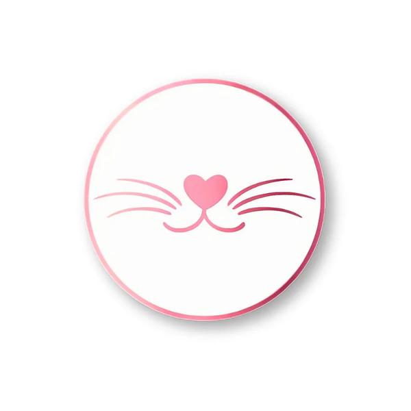 ETIQUETA REDONDA TRANSPARENTE FUCINHO ROSA REF.2208 30UN STICKR