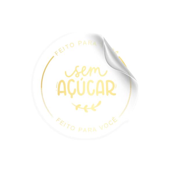 ETIQUETA REDONDA TRANSPARENTE SEM ACUCAR REF.2443 30UN STICKR