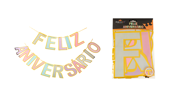 FAIXA FELIZ ANIVERSARIO COLORIDA UN SILVER