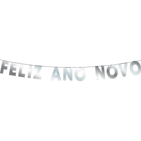 FAIXA FELIZ ANO NOVO PRATA UN REGINA