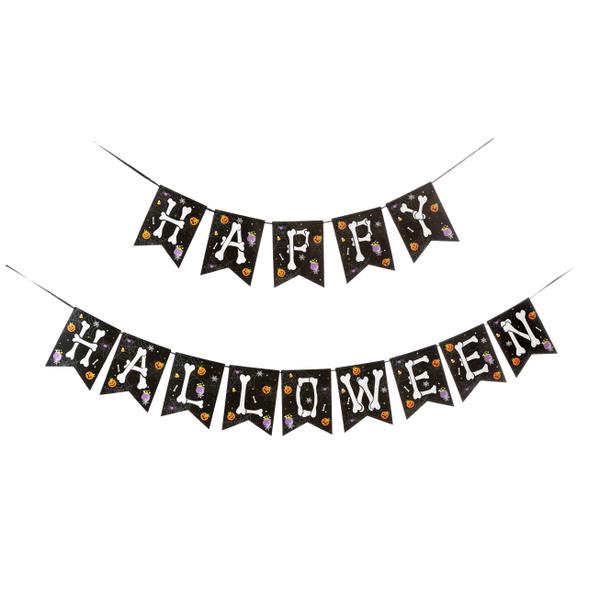 FAIXA HAPPY/ FAIXA HALLOWEEN BRANCO E PRETO MOD.H208 UN SILVER