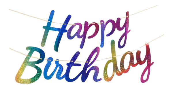 FAIXA HOLOGRAFICA HAPPY BIRTHIDAY UN SILVER