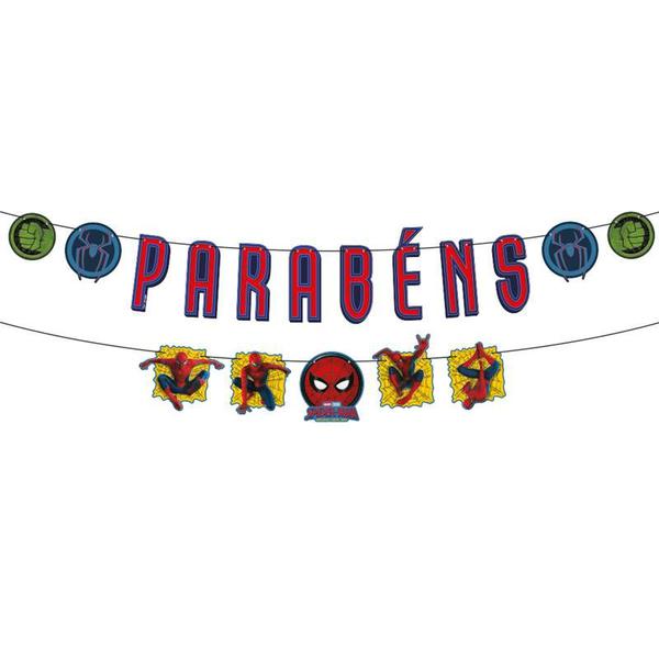 FAIXA PARABENS HOMEM ARANHA UM NOVO DIA UN REGINA