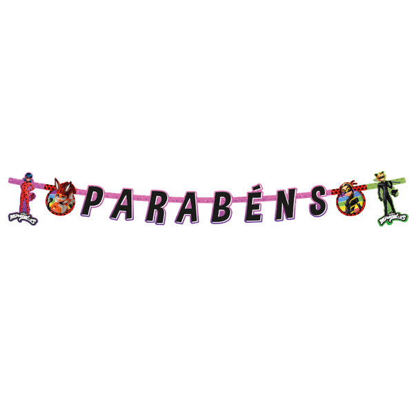 FAIXA PARABENS LADYBUG UN REGINA