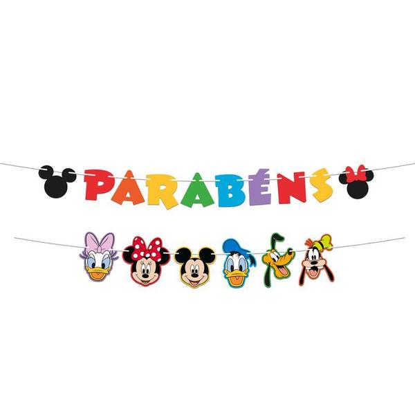FAIXA PARABENS MICKEY E AMIGOS REGINA UN