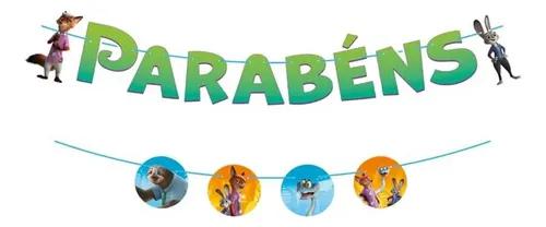 FAIXA PARABENS ZOOTOPIA 2 REGINA UN