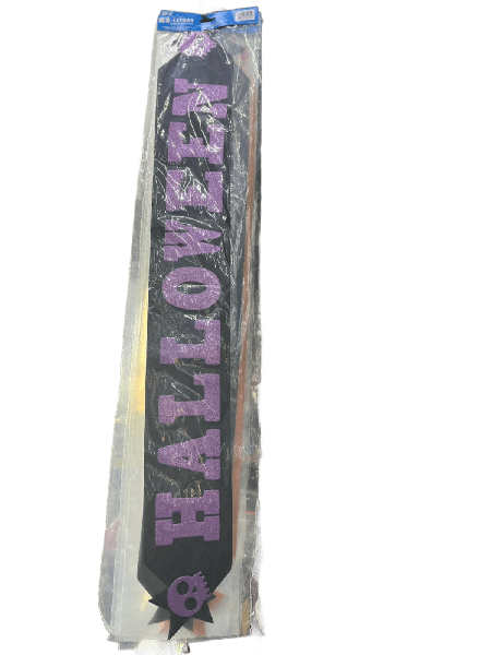 FAIXA RETA HALLOWEEN PRETO/LILAS UN KI LETRAS