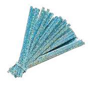 FECHO METALIZADO 4MMX11CM HOLOGRAFICO AZUL 100UN SILVER