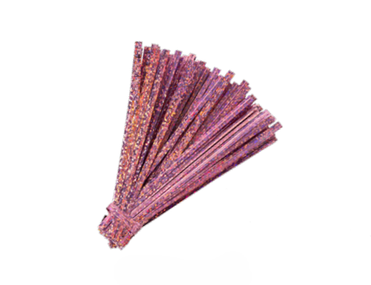 FECHO METALIZADO 4MMX11CM HOLOGRAFICO ROSA 100UN SILVER