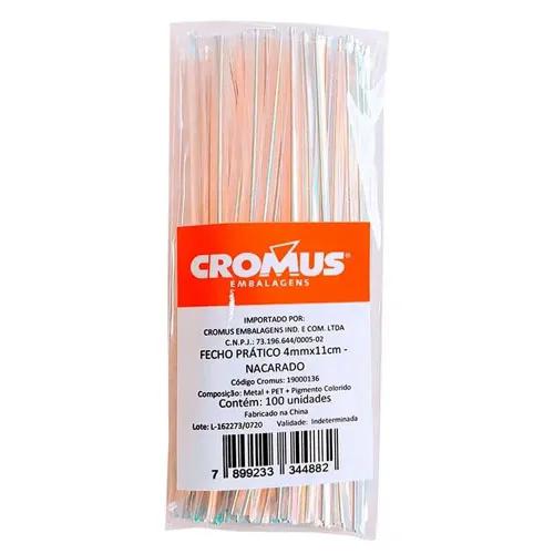 FECHO PRATICO 4MMX11CM NACARADO 100UN CROMUS