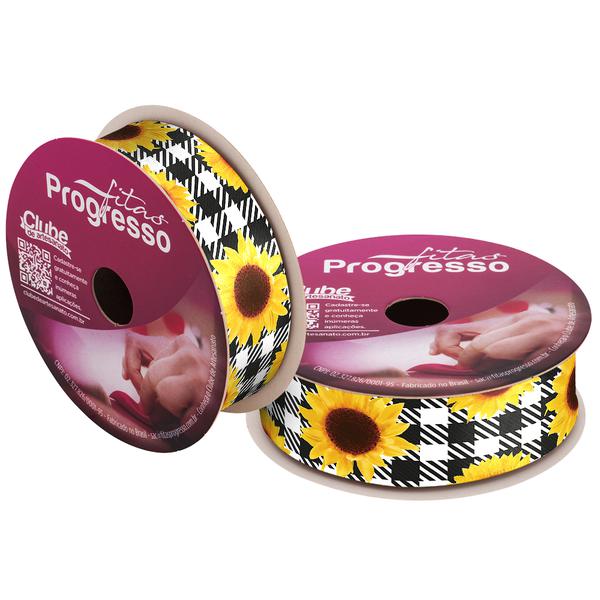 FITA CETIM 22MMX10MT COR 214 GIRASSOL FUNDO XADREZ ECF005TR UN PROGRESSO