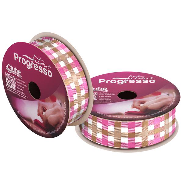 FITA CETIM 22MMX10MT COR 241 XADREZ MARROM E ROSA ECF005TR UN PROGRESSO