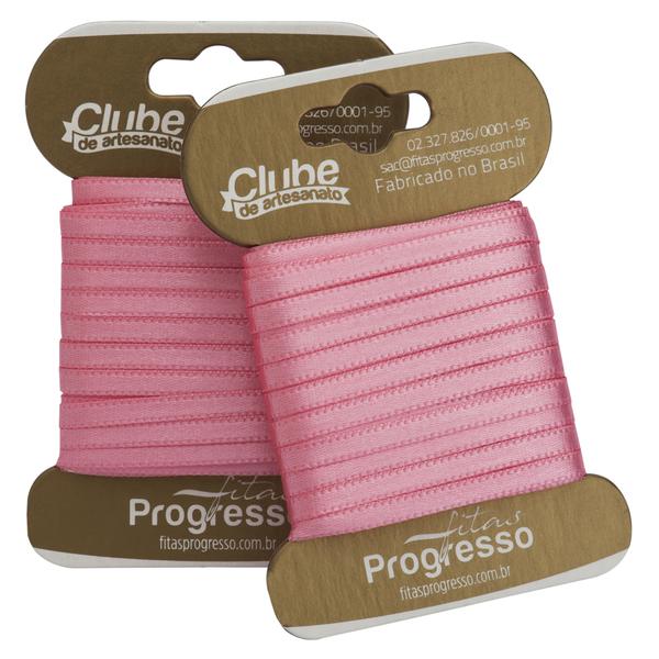 FITA CETIM DUPLO 4MMX10MT COR 009 ROSA PETALA UN PROGRESSO