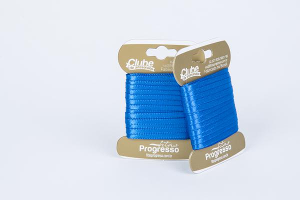 FITA CETIM DUPLO 4MMX10MT COR 214 AZUL ROYAL UN PROGRESSO