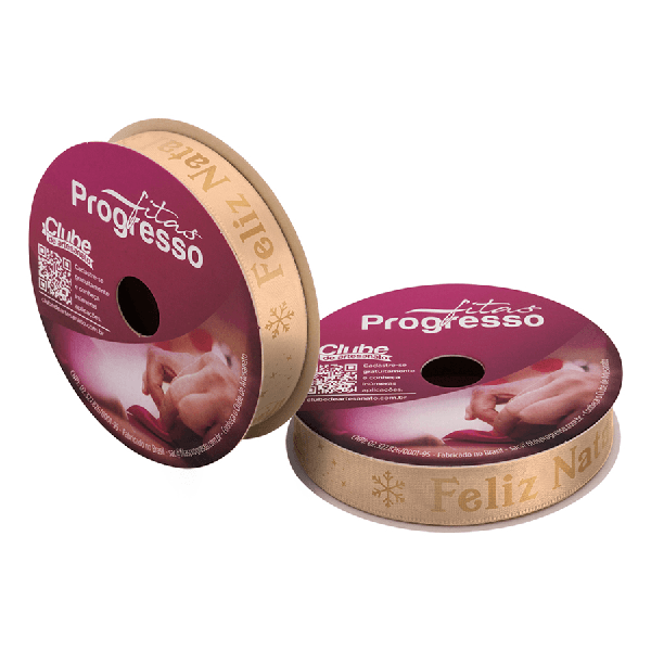 FITA CETIM NATAL 15MMX10MT COR 506  FELIZ NATAL OURO ECF003H UN PROGRESSO
