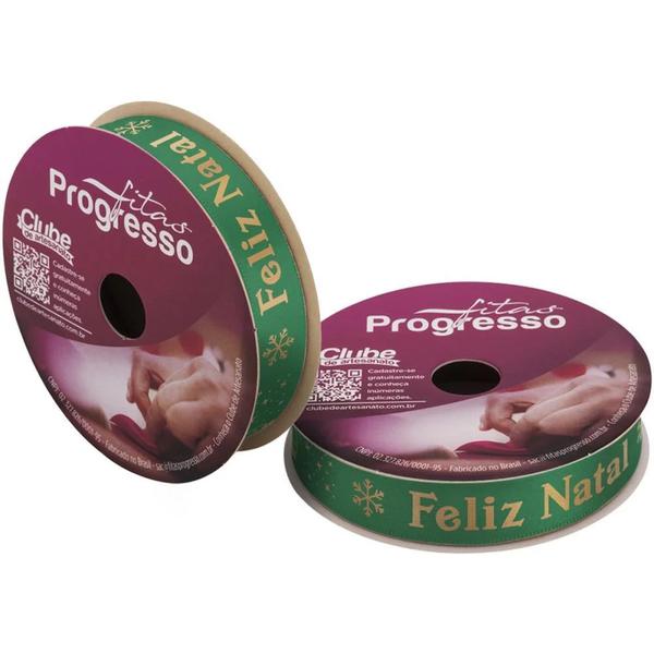 FITA CETIM NATAL 15MMX10MT COR 507 FELIZ NATAL VERDE ECF003H UN PROGRESSO