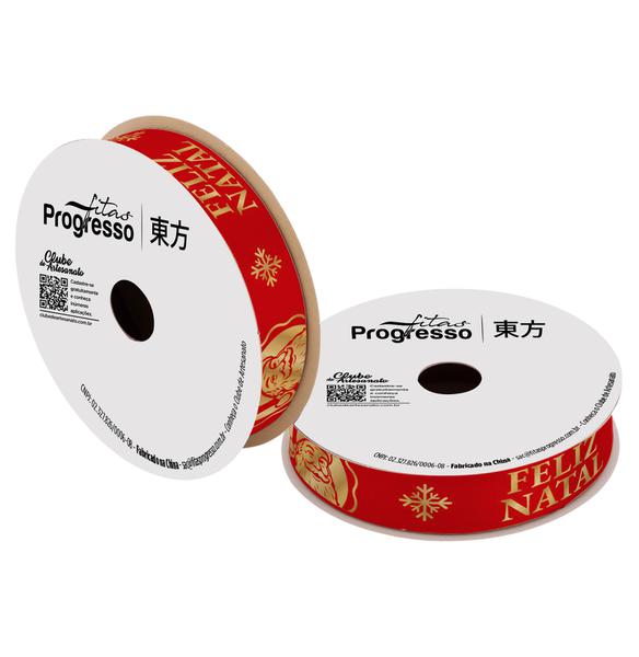 FITA CETIM NATAL 15MMX10MT COR 527 FELIZ NATAL VERMELHO ECF003H UN PROGRESSO