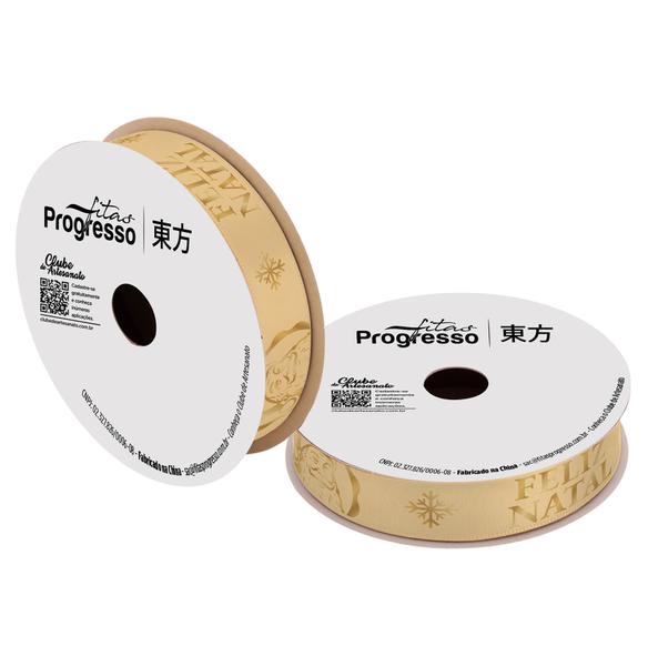 FITA CETIM NATAL 15MMX10MT COR 529 FELIZ NATAL OURO ECF003H UN PROGRESSO