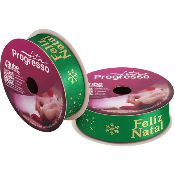 FITA CETIM NATAL 22MMX10MT COR 1081 FELIZ NATAL VERDE ECF005H UN PROGRESSO