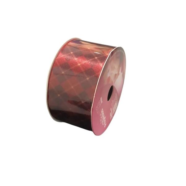 FITA CETIM NATAL 22MMX10MT COR 217 XADREZ ARGYLE VERMELHO ECF005TR UN PROGRESSO