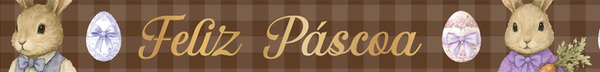 FITA CETIM PASCOA 22MMX10MT COR 234 FELIZ PASCOA COELHOS XADREZ MARROM UN PROGRESSO
