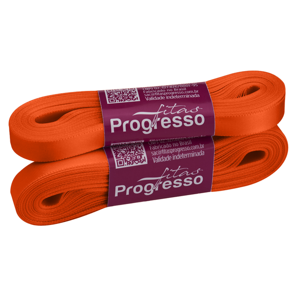 FITA CETIM SIMPLES 10MMX10MT COR 1235 LARANJA ABOBORA UN PROGRESSO