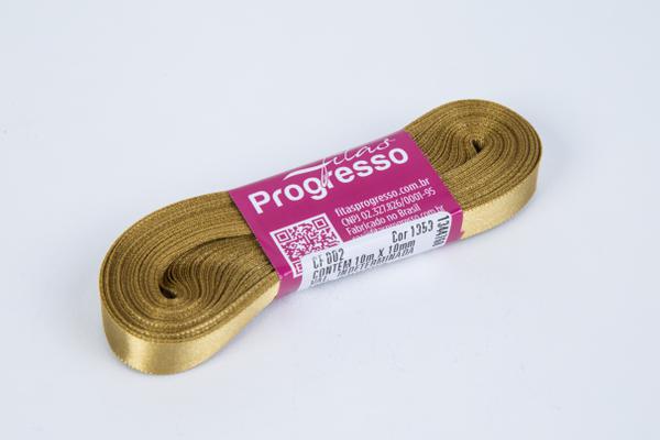 FITA CETIM SIMPLES 10MMX10MT COR 1353 DOURADO UN PROGRESSO